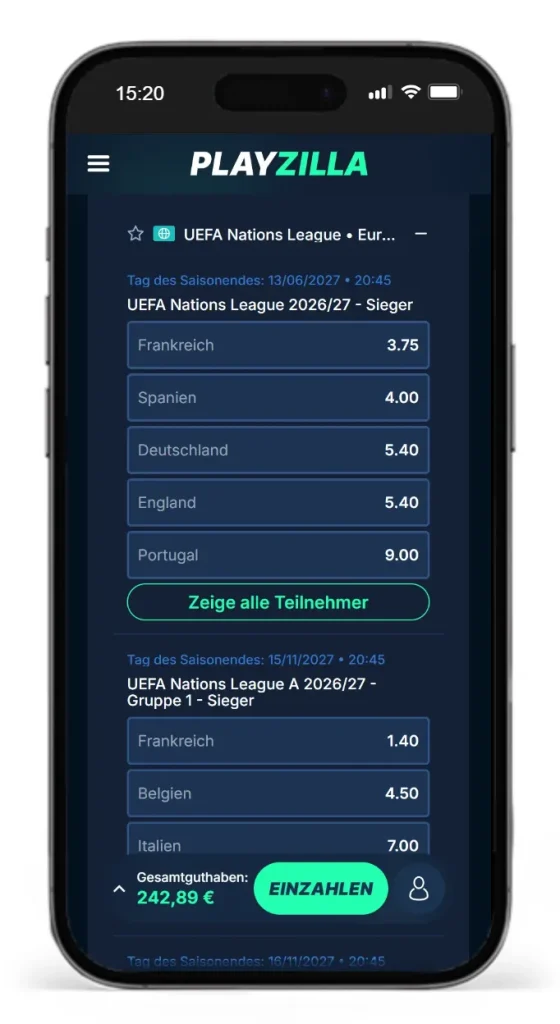 Nations League Wettquoten bei PlayZilla