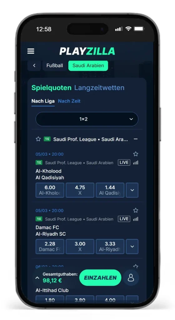 Wetten auf Saudi Pro League bei PlayZilla