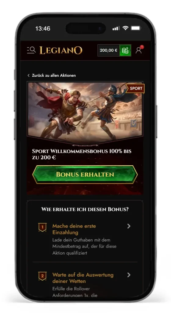 Wechsel zu Legiano Sportwetten falls Tipico Stoerung vorliegt