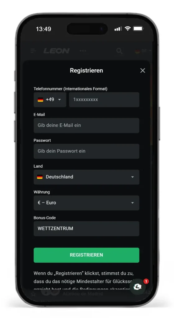 Wenn Tipico Stoerung vorliegt, dann bei Leonbet registrieren und exklusiven Sport Willkommensbonus erhalten