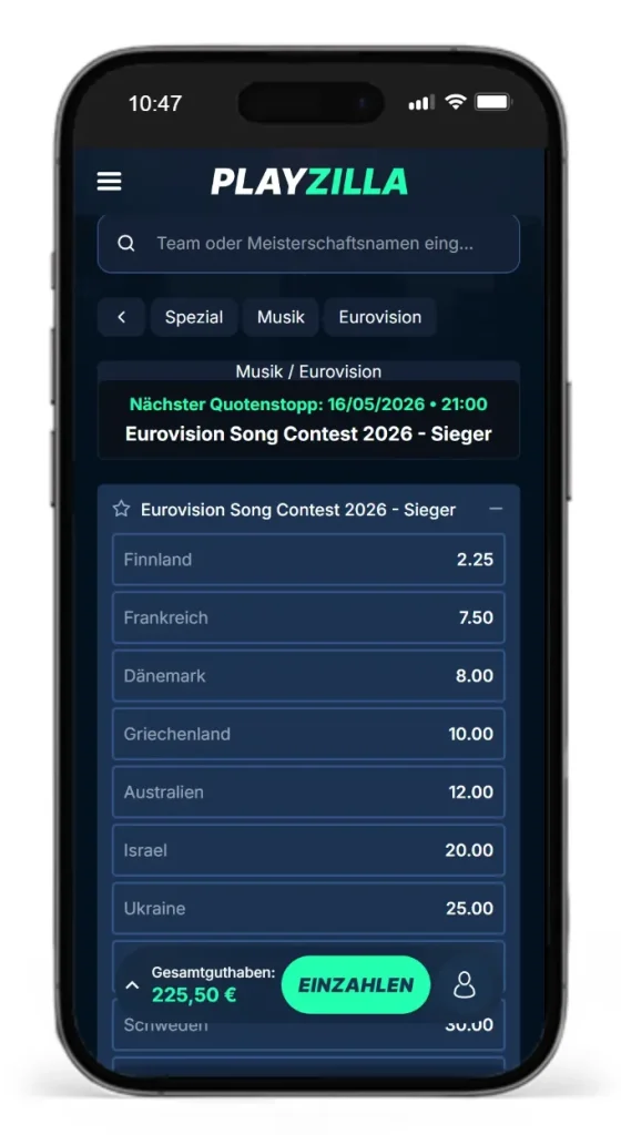 Eurovision Song Contest Wetten bei PlayZilla