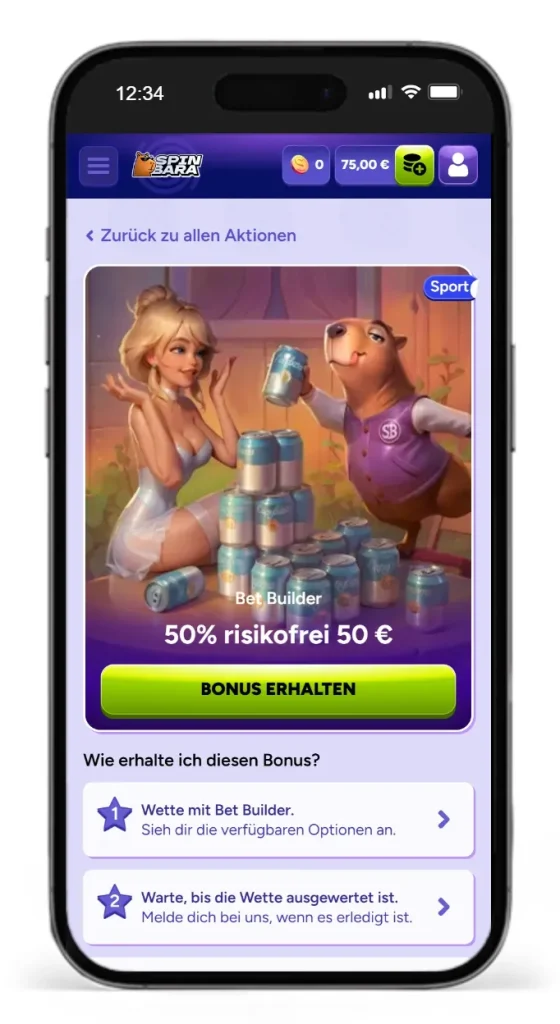 Bet Builder Bonus bei Spinbara