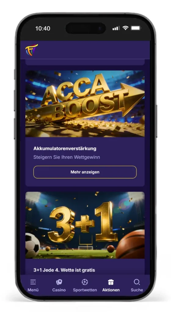 Einblick in das Bonusprogramm von Fiestaslots fuer Sportwetten