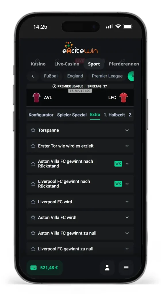 Ereigniswetten auf die Premier League bei ExciteWin