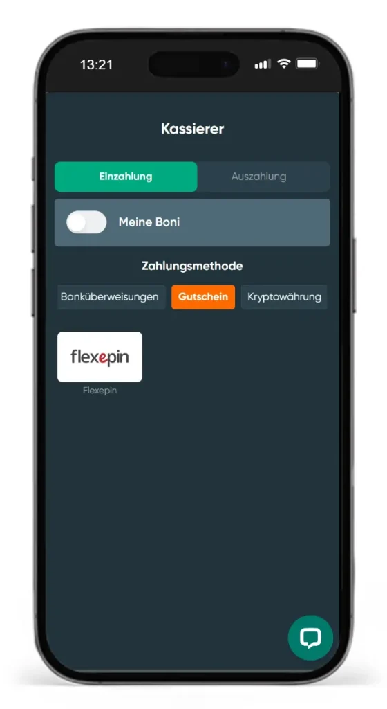 Einzahlung beim Flexepin Wettanbieter Ivibet