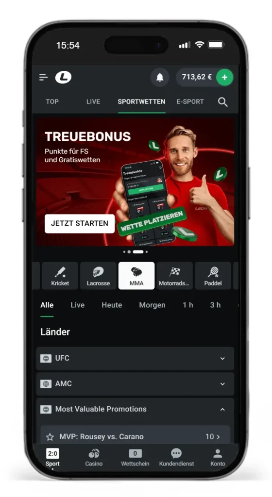 Wetten auf MMA bei Leonbet
