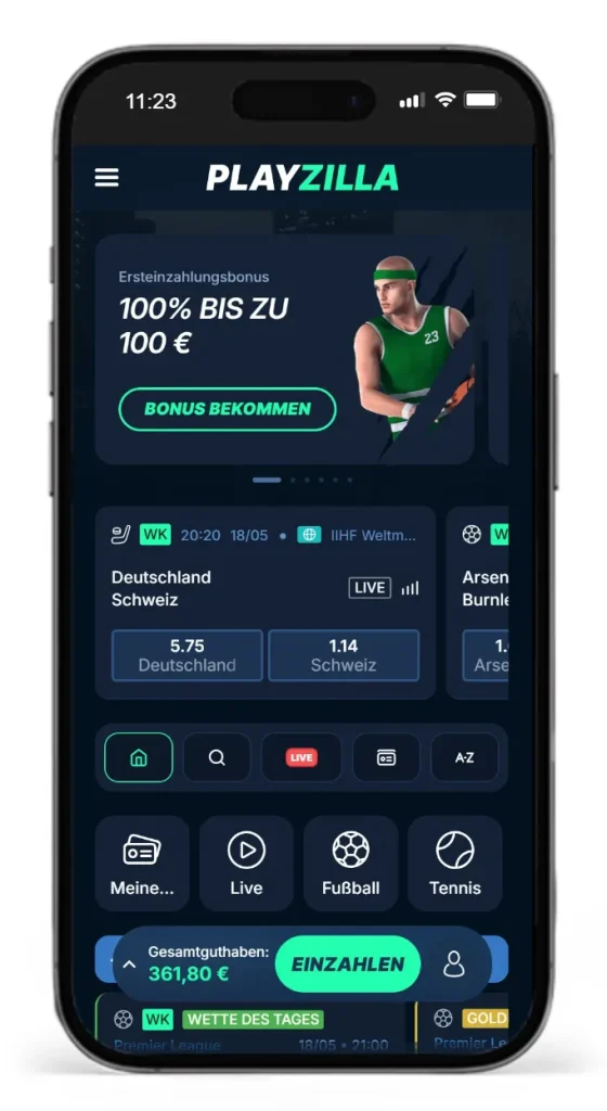 Ersteinzahlungsbonus fuer serioese Sportwetten bei PlayZilla