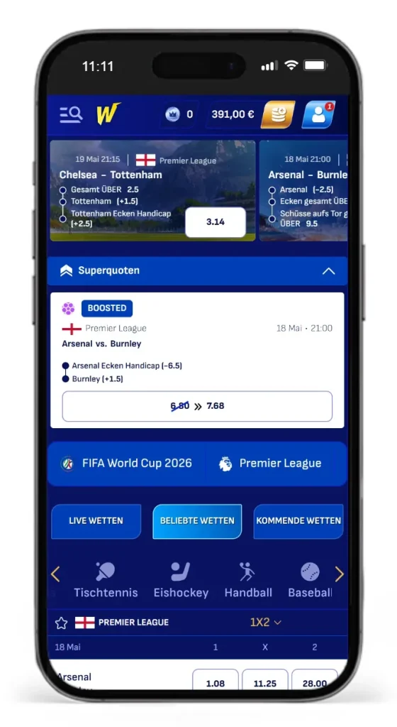 Serioese Sportwetten bei Wonaco mit Superquoten