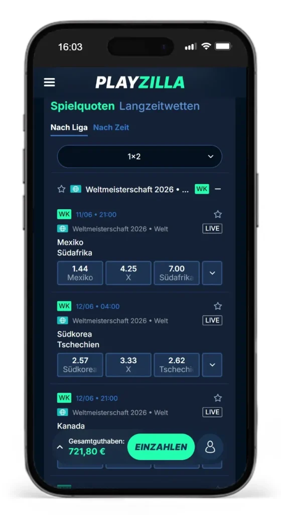 WM 2026 Quoten von PlayZilla auf die Sieger der Spiele in der Gruppenphase