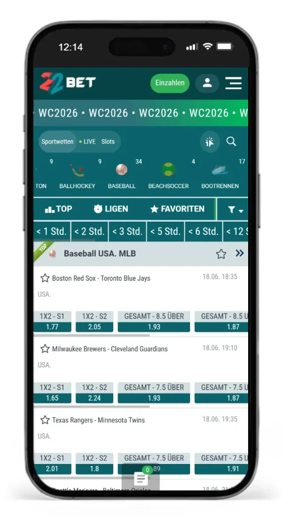 MLB Wetten bei 22bet