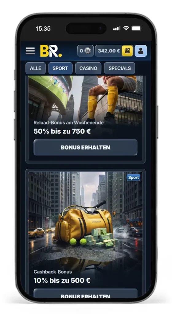 Auszug aus dem Bonusprogramm fuer Sportwetten von BetRepublic