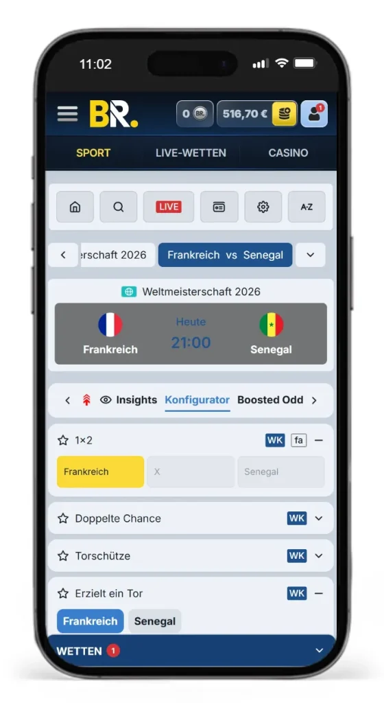 Wetten mit Bet Builder bei BetRepublic