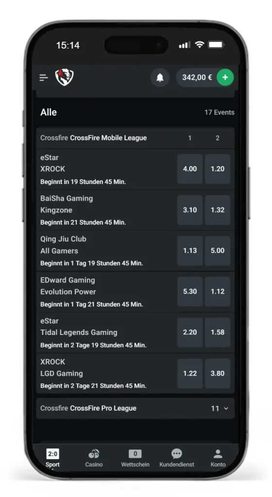 Matches für Crossfire Wetten bei Leonbet