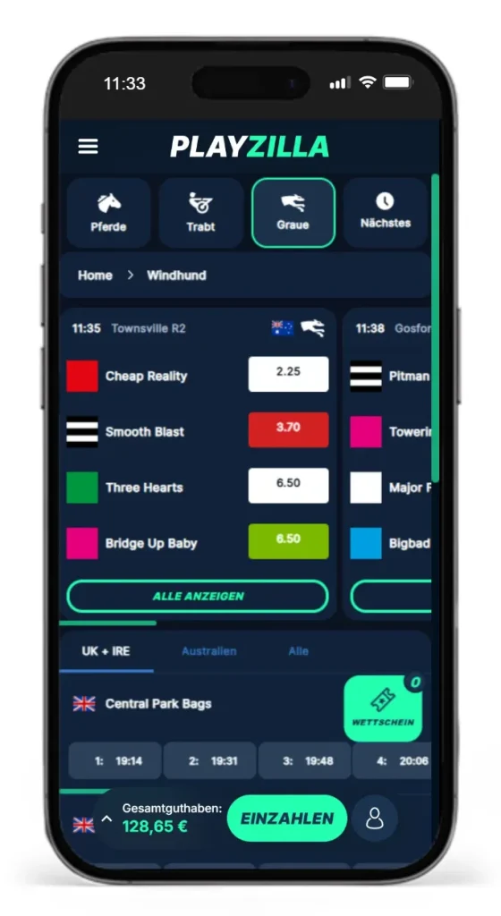 Wetten auf Windhundrennen bei PlayZilla