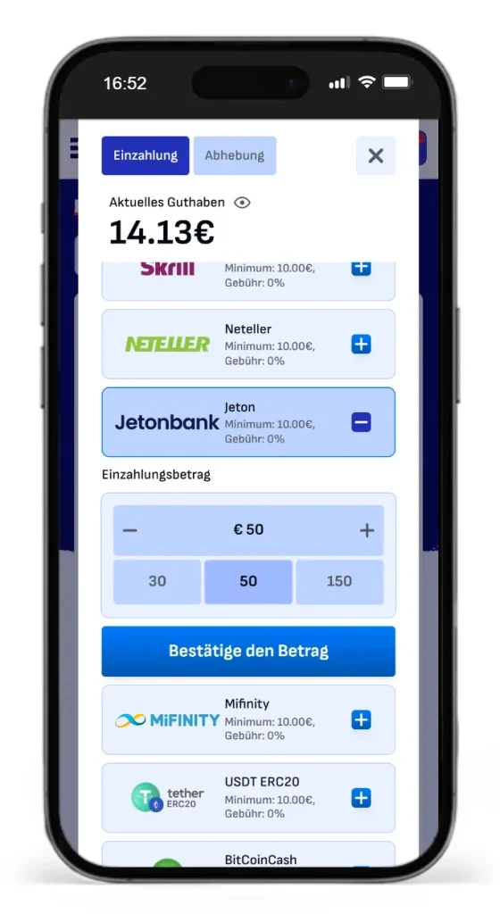 Wettanbieter mit Jeton Bankonbet
