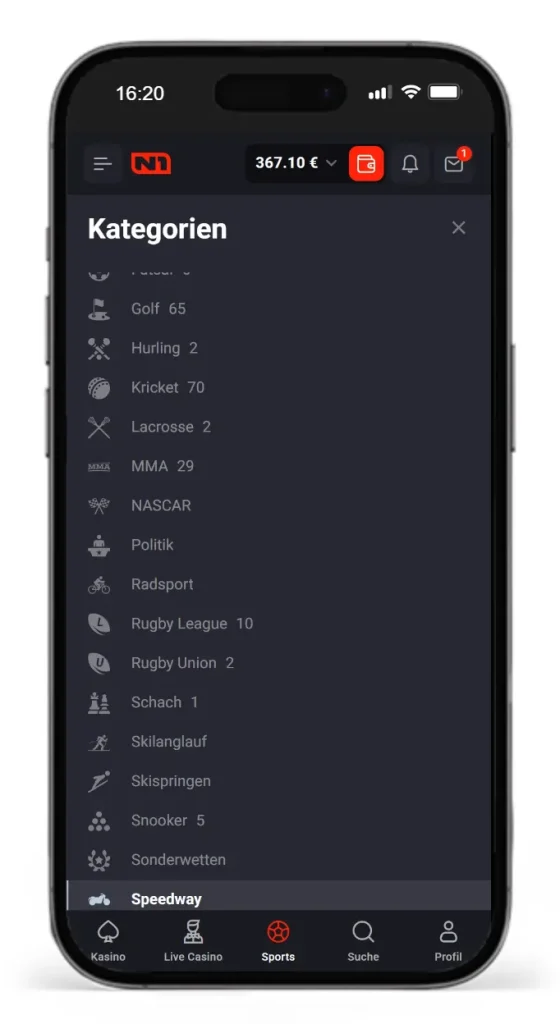 Online Motorsport Wetten bei N1bet