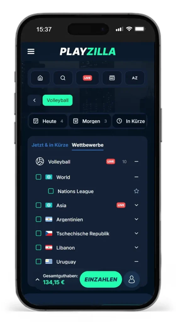 Wettbewerbe fuer Volleyball Wetten bei PlayZilla
