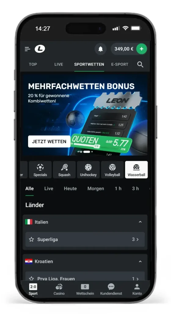 Wasserball Wetten bei Leonbet