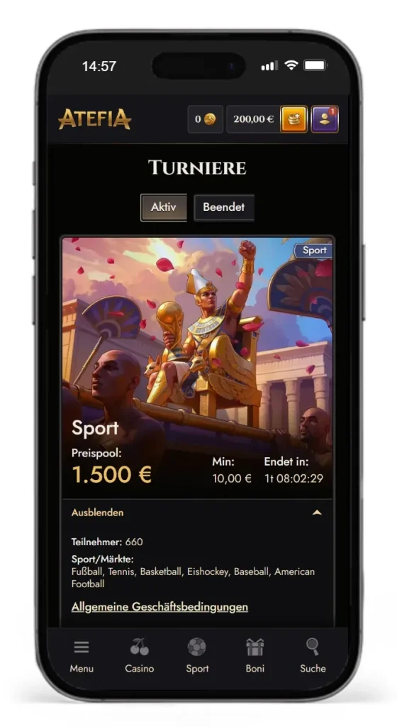 Sport Tippturniere bei Atefia