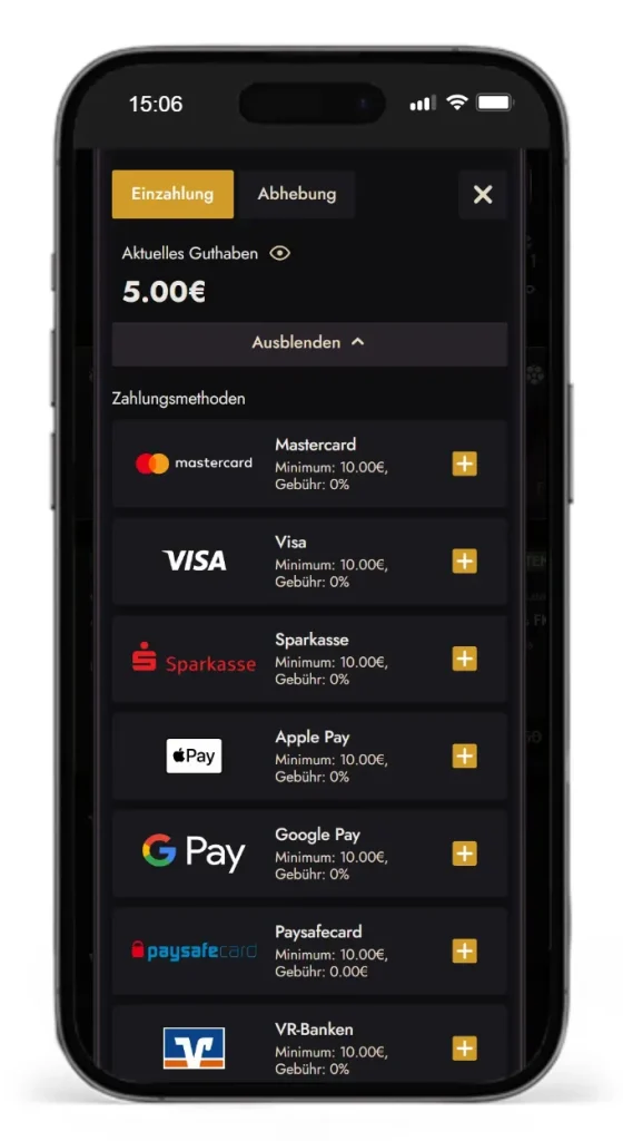 Auszug aus den Zahlungsmethoden fuer Sportwetten bei Atefia