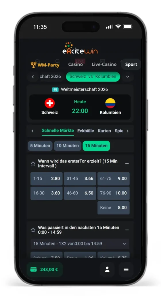 Auszug aus den Optionen fuer