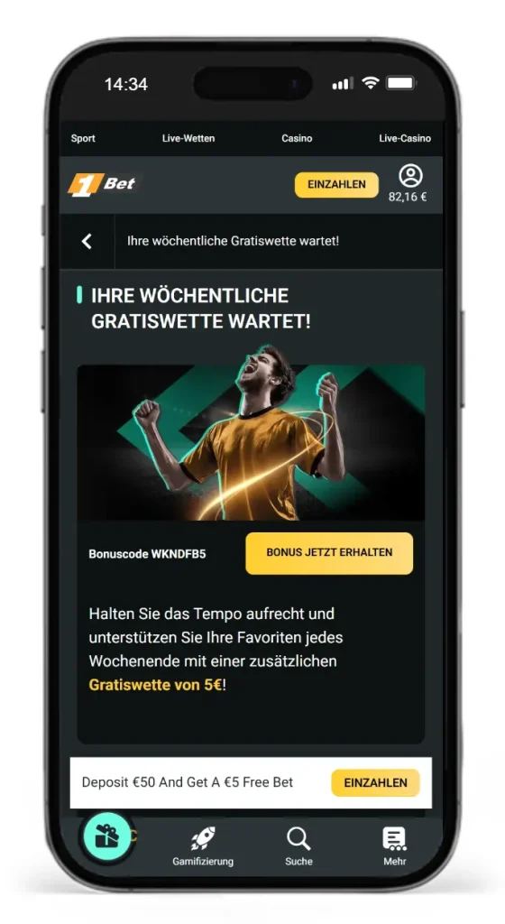 Gratiswetten vom Wettanbieter mit schneller Auszahlung 1Bet