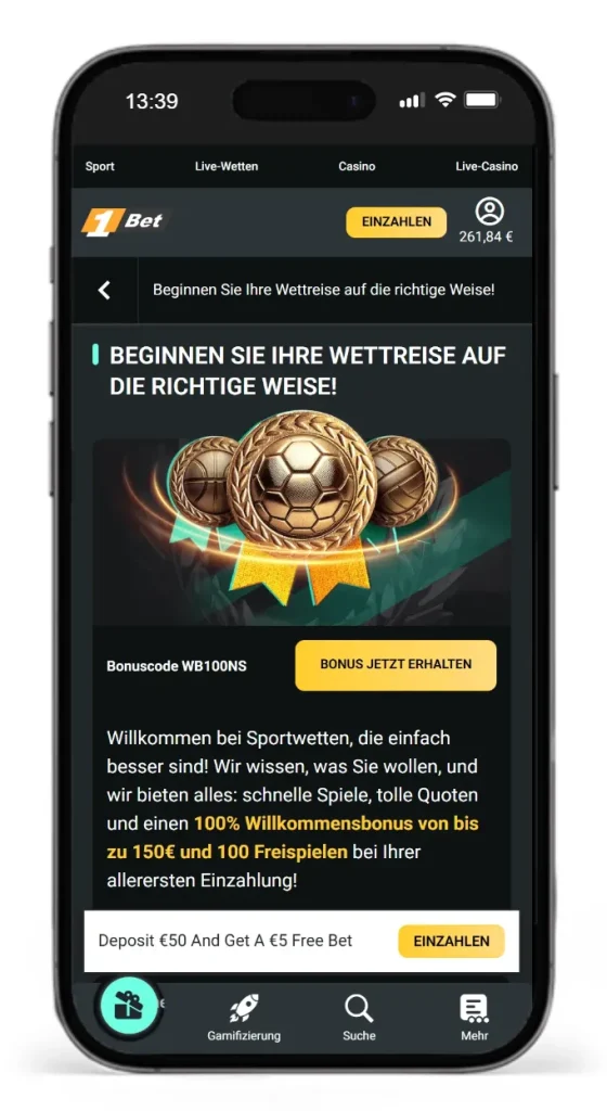 Willkommensbonus vom Wettanbieter ohne OASIS 1Bet