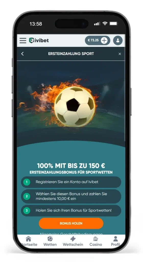 Willkommensbonus fuer Sportwetten ohne OASIS von Ivibet